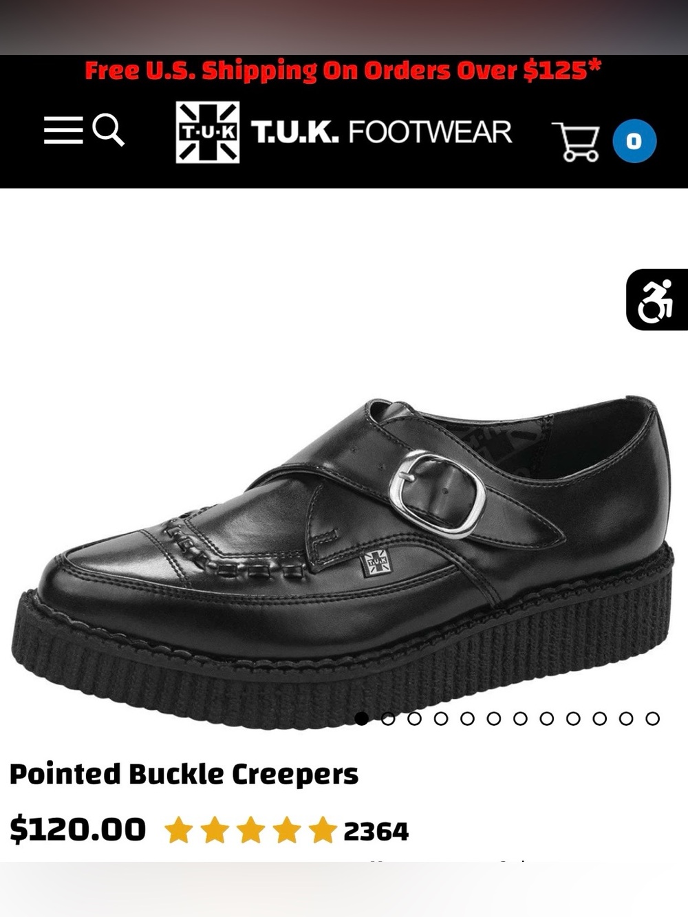 T.U.K Black Leather Buckle Creeper Loafers